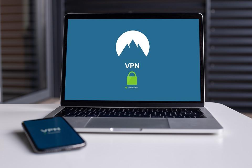 VPN app on mobile phone and laptop