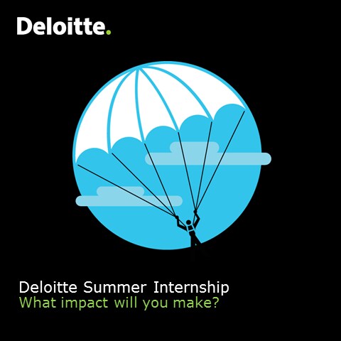 Deloitte Summer Internship logo and slogan: What impact will you make?