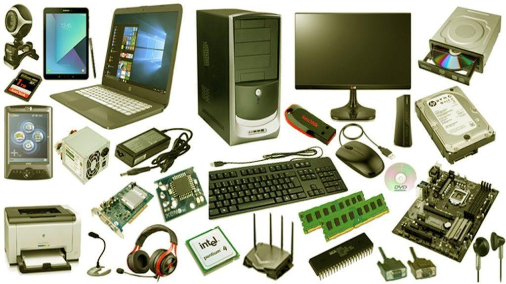 computer hardware: laptop, monitor, case, hard drive, cpu, heaphone, chipset, etc.