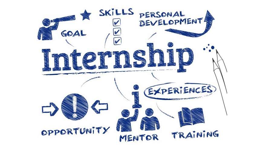 Internship includes: goal, skills, personal development, experiences, opportunity, mentor, training