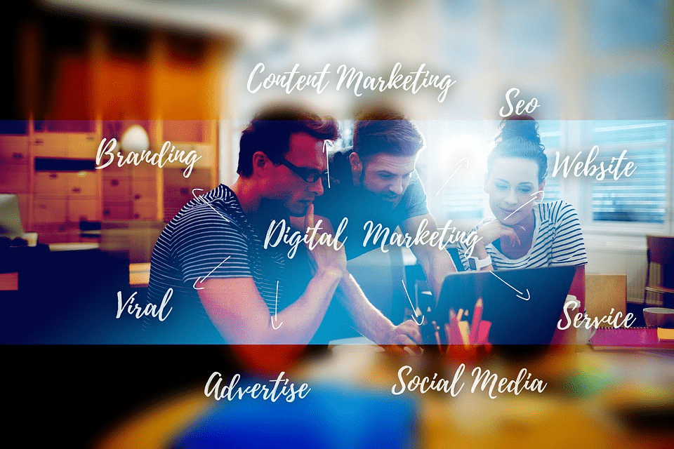 Digital marketing skills: content marketing, seo, website, service, social media, advertise, viral, branding